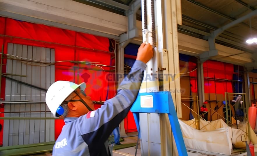 Dokumentasi pemeriksaan dan pengujian pesawat angkat angkut Manlift PT. Gregah Sukses Mandiri Engineering